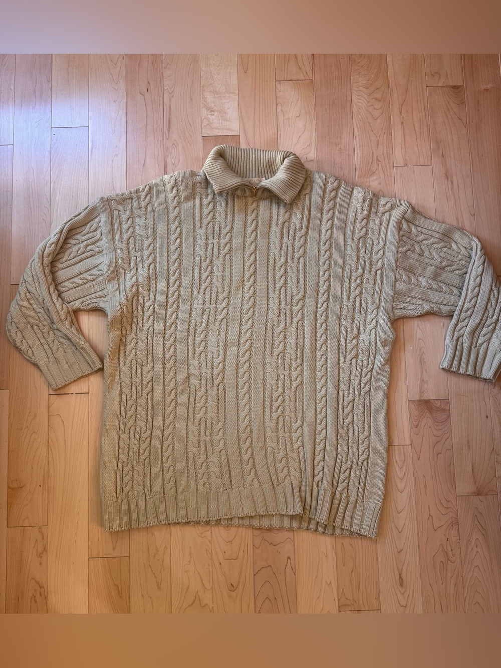 Vintage Escada Wool Cableknit with Zip Collar